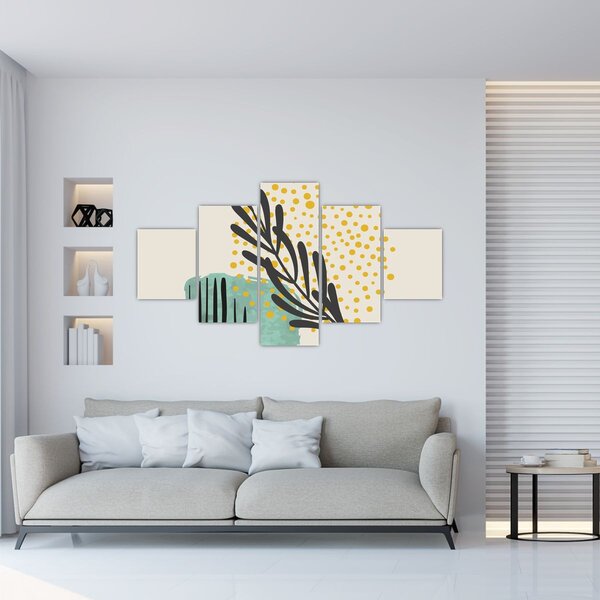 Obraz - Abstraktní listy N⁰3 (125x70 cm)