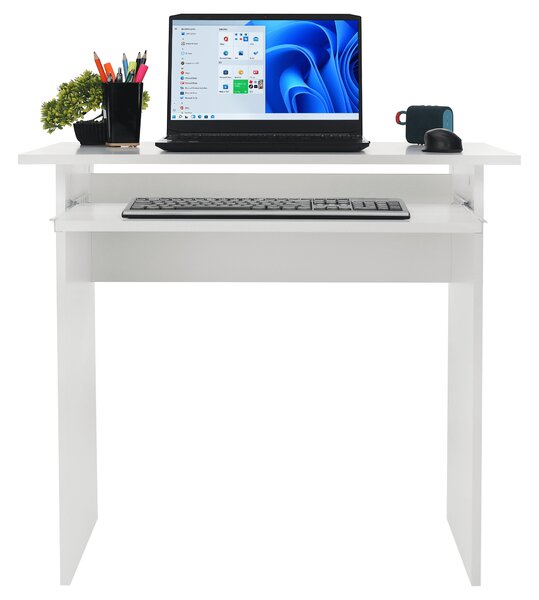 KONDELA PC stůl, bílá, VERNER NEW
