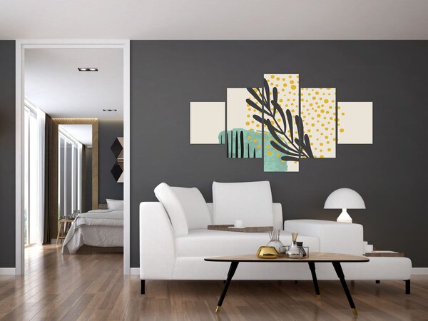 Obraz - Abstraktní listy N⁰3 (125x70 cm)