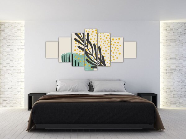 Obraz - Abstraktní listy N⁰3 (210x100 cm)