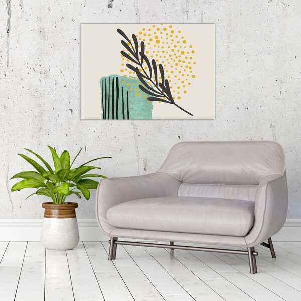 Obraz - Abstraktní listy N⁰3 (70x50 cm)