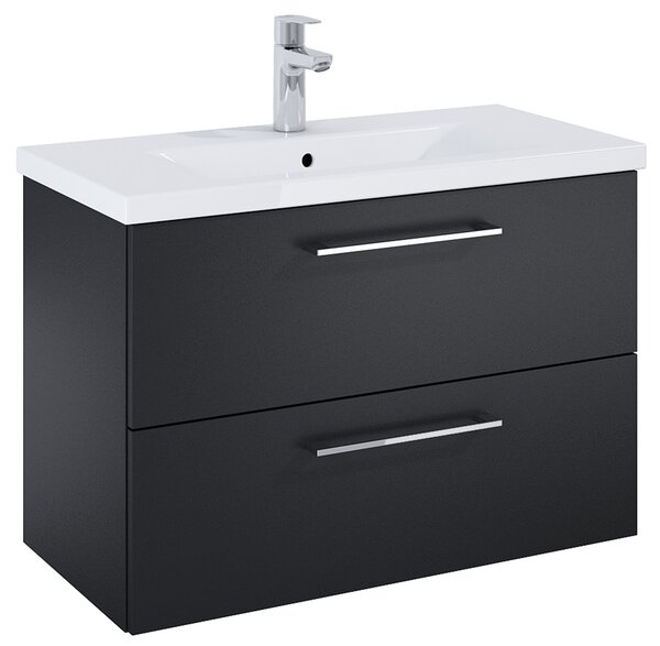 Roca Roma Compact skříňka 80x38.4x53 cm pod umyvadlo závěsná černá A857953532