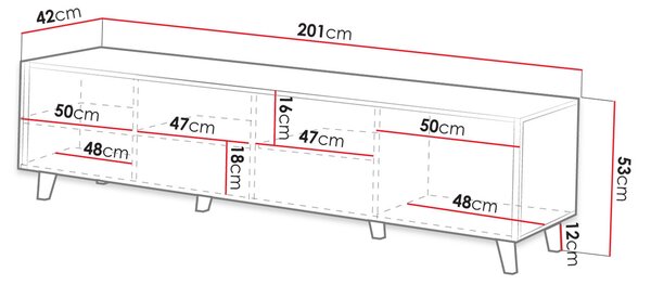 Stylový televizní stolek HAER 2 - antracitový