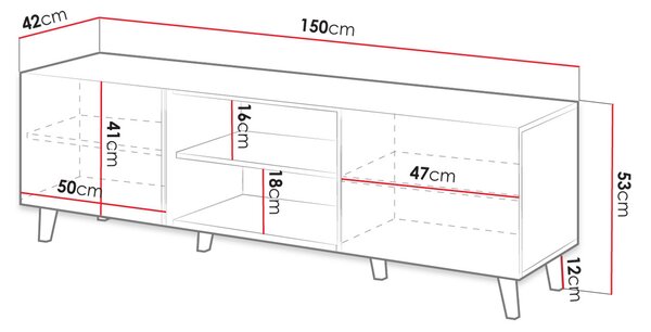 Stylový televizní stolek HAER 1 - antracitový