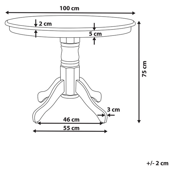 Jídelní stůl AKRON Černá 100 cm 100 cm