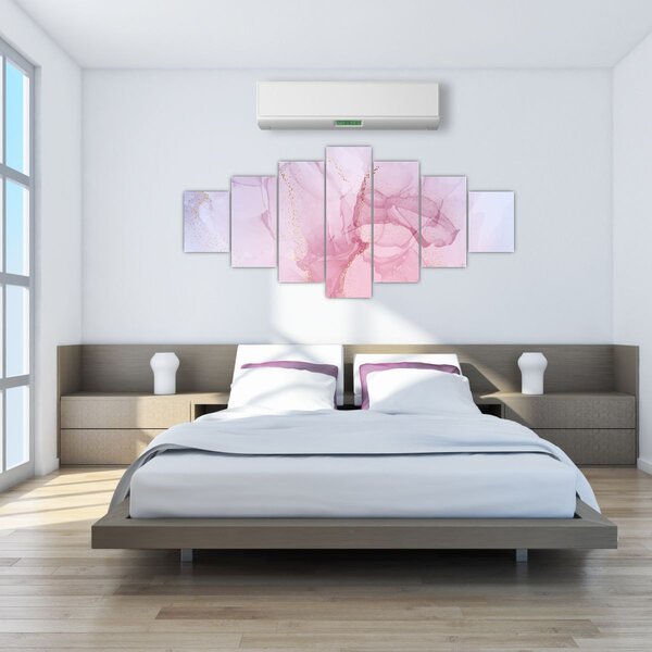 Obraz - Růžové skvrny (210x100 cm)