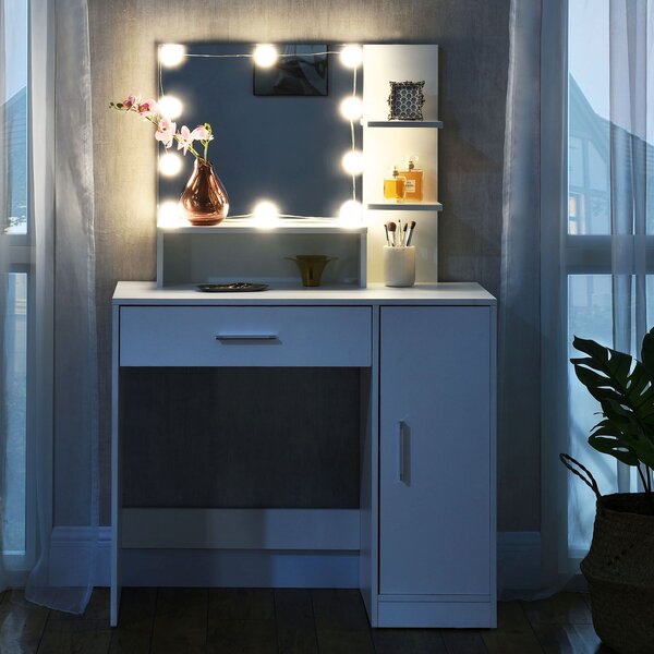 FurniGO Toaletní stolek Zoey - bílý