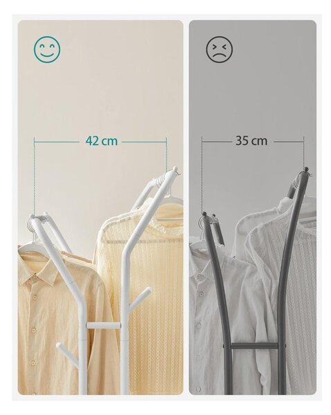 SONGOMICS HSR107B01 věšák na šaty bílý 155 cm