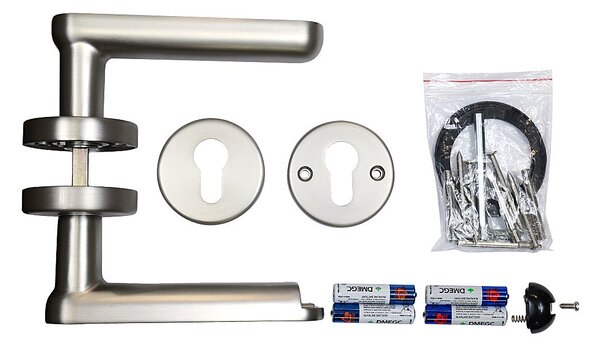 Chytrá klika Richter Czech Smart Touch Handle H.03.(NIMAT), klika-klika, Otvor na cylindrickou vložku PZ, Richter nikl matný