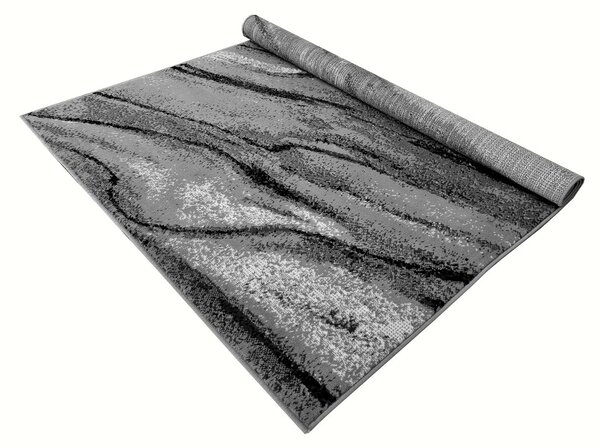 Obdélníkový koberec 140x190 cm LUKEN - šedý / černý
