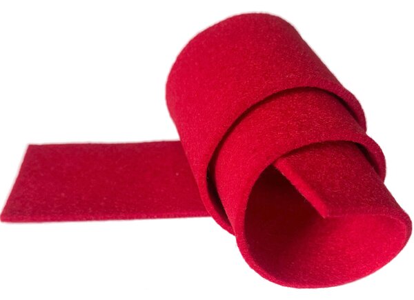 Dekorační filc 3 mm, barva Červená, metráž 100cm 600gr