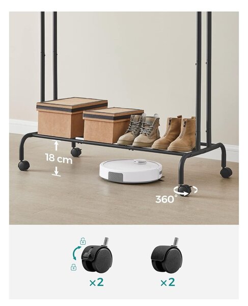 SONGOMICS HSR107B01 věšák na šaty černý 155 cm