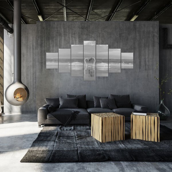 Obraz - Zamilované labutě (210x100 cm)