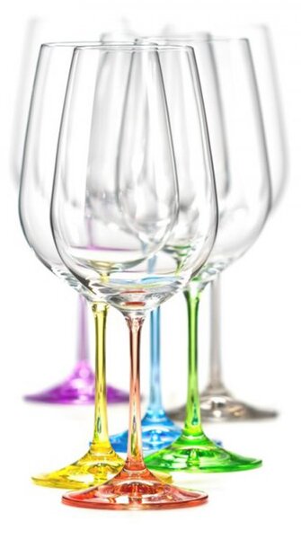 Sklenice na víno, Crystalex, VIOLA rainbow, 550 ml (6ks)