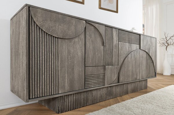 Massive home | Komoda Art Deco 170cm masiv šedé mango