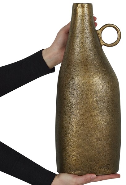 Dekorativní váza SAMBHAR Kov 46 cm Mosazná