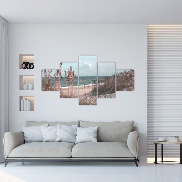 Obraz - Růžová pláž (125x70 cm)