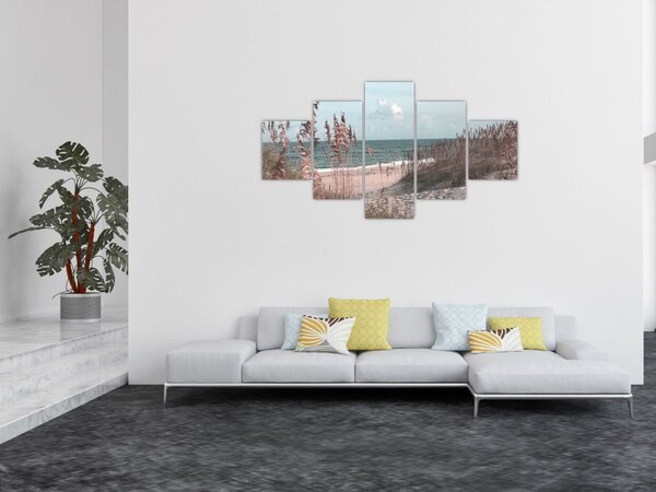 Obraz - Růžová pláž (125x70 cm)