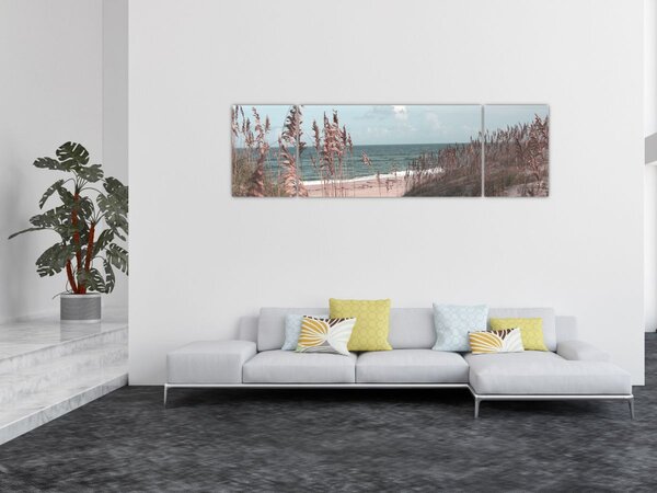 Obraz - Růžová pláž (170x50 cm)