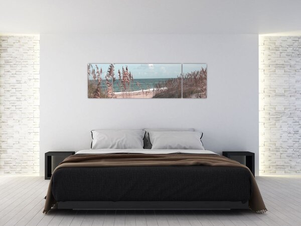 Obraz - Růžová pláž (170x50 cm)