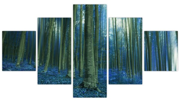 Obraz - Modrý les (125x70 cm)