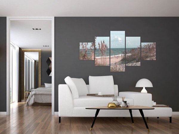 Obraz - Růžová pláž (125x70 cm)