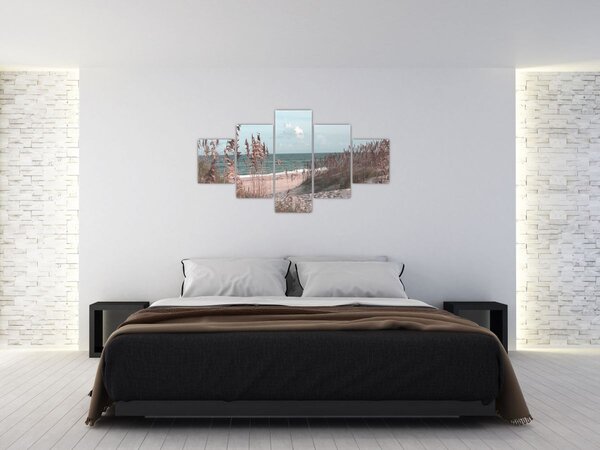 Obraz - Růžová pláž (125x70 cm)