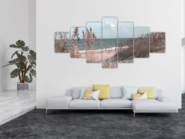 Obraz - Růžová pláž (210x100 cm)
