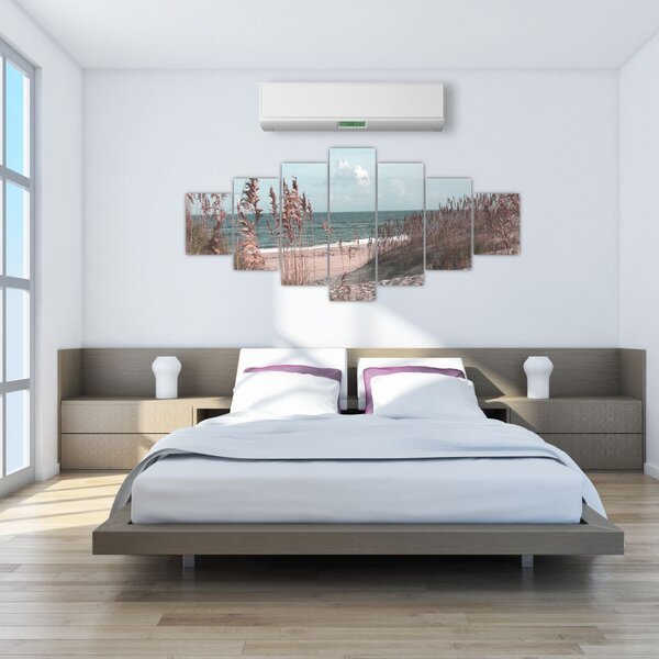Obraz - Růžová pláž (210x100 cm)