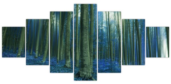 Obraz - Modrý les (210x100 cm)