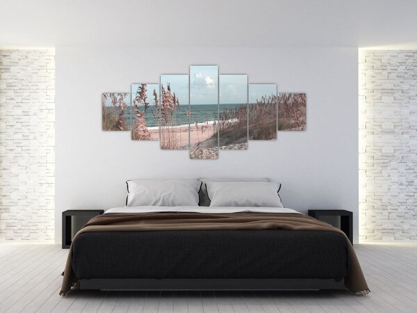 Obraz - Růžová pláž (210x100 cm)