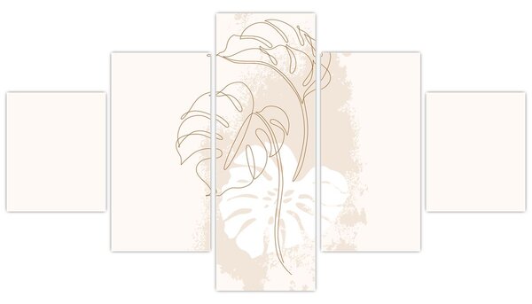 Obraz - Line art monstera N⁰1 (125x70 cm)