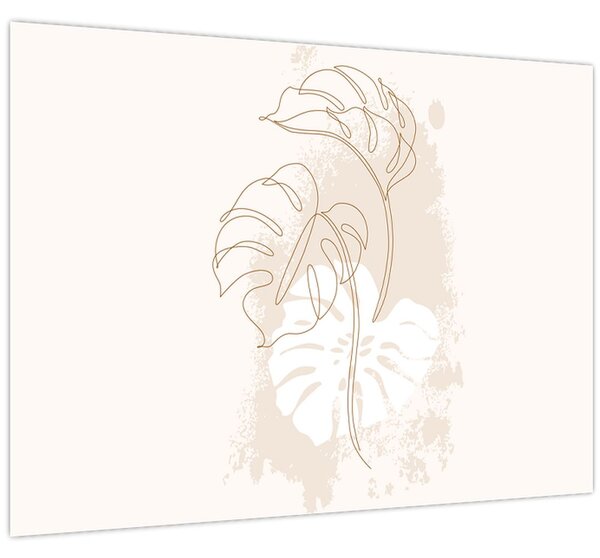 Obraz - Line art monstera N⁰1 (70x50 cm)