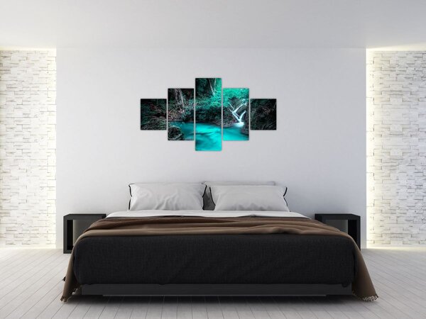 Obraz - Tyrkysové jezero (125x70 cm)