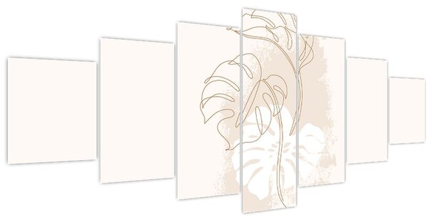 Obraz - Line art monstera N⁰1 (210x100 cm)
