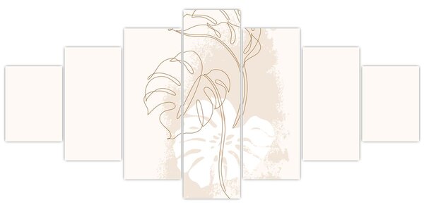 Obraz - Line art monstera N⁰1 (210x100 cm)