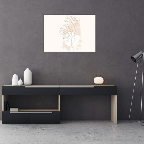 Obraz - Line art monstera N⁰1 (70x50 cm)