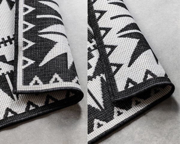 ELLE Decoration, Kusový koberec Gemini 106019 Black z kolekce Elle – na ven i na doma, 80x150, černobílá, chodba / předsíň