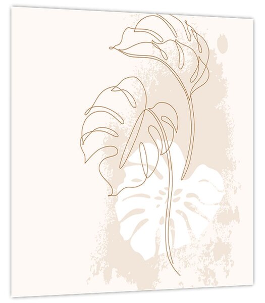 Obraz - Line art monstera N⁰1 (30x30 cm)