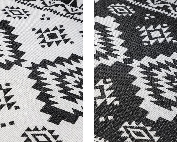 ELLE Decoration, Kusový koberec Gemini 106019 Black z kolekce Elle – na ven i na doma, 80x150, černobílá, chodba / předsíň