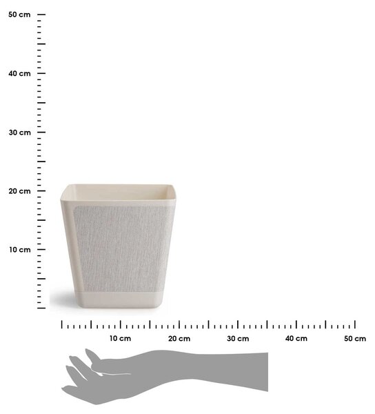 PLASTOVÝ KVĚTINÁČ PILEA TX 18X18 CM KRÉMOVÁ