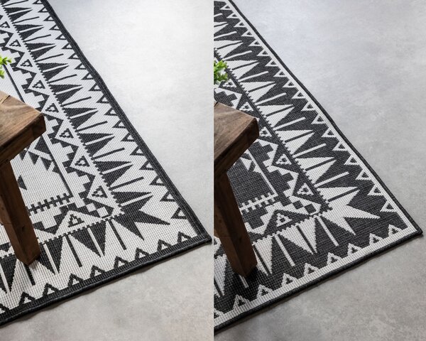 ELLE Decoration, Kusový koberec Gemini 106019 Black z kolekce Elle – na ven i na doma, 80x150, černobílá, chodba / předsíň