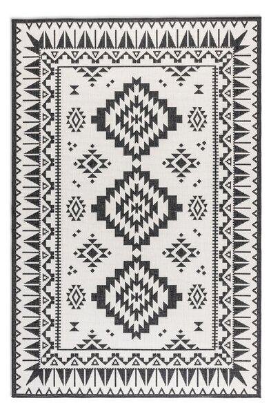 ELLE Decoration, Kusový koberec Gemini 106019 Black z kolekce Elle – na ven i na doma, 80x150, černobílá, chodba / předsíň