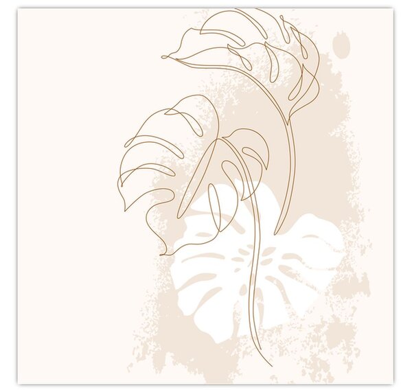Obraz - Line art monstera N⁰1 (30x30 cm)