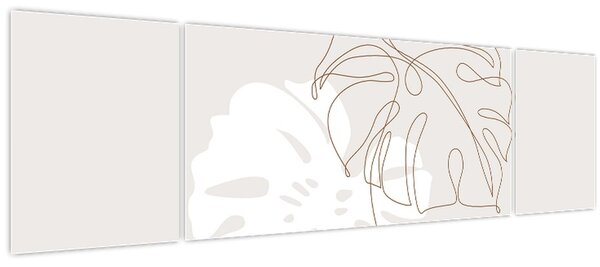 Obraz - Line art monstera N⁰2 (170x50 cm)