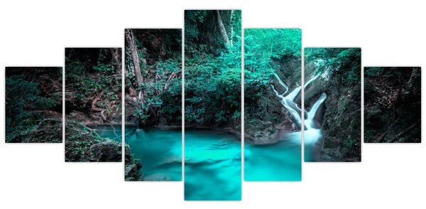 Obraz - Tyrkysové jezero (210x100 cm)