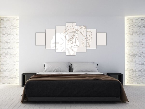 Obraz - Line art monstera N⁰2 (210x100 cm)