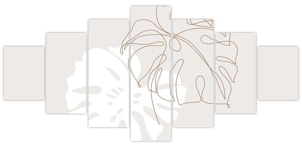 Obraz - Line art monstera N⁰2 (210x100 cm)