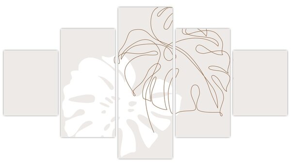 Obraz - Line art monstera N⁰2 (125x70 cm)