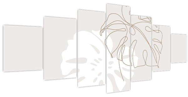 Obraz - Line art monstera N⁰2 (210x100 cm)